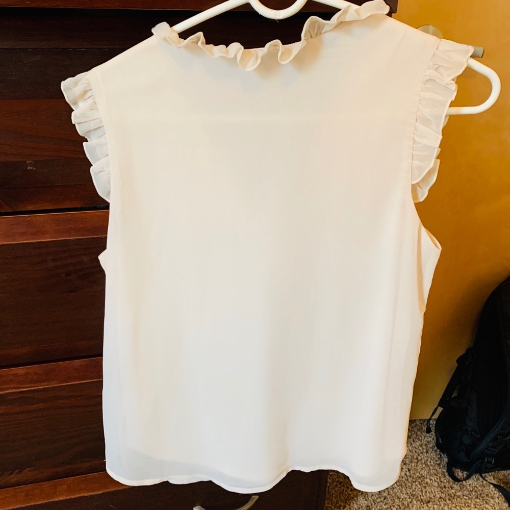 Cream Ruffle Tank Top - S